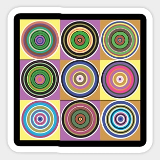 Colorful Circles inside Squares Sticker